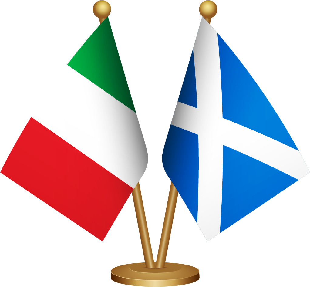 Stefanos Takeaway Edinburgh italian and scottish flags